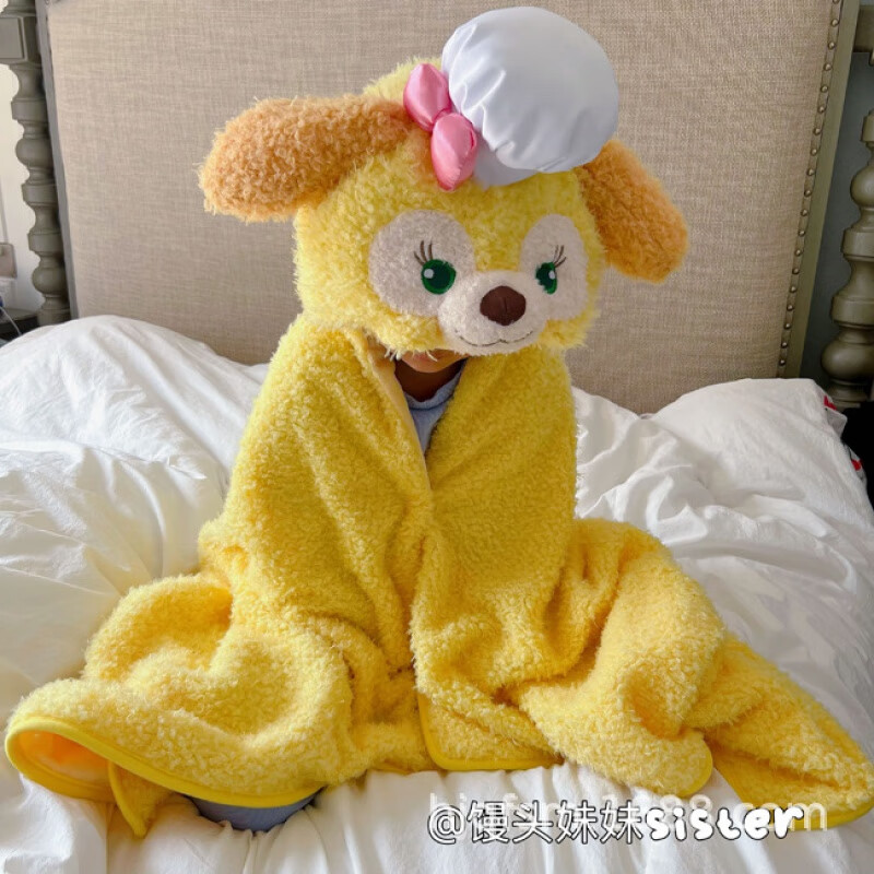 迪士尼(disney)可爱卡通迪士尼厨师饼饼狗保暖毛绒连帽披风学生午睡