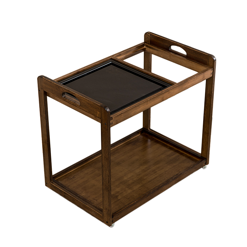 淘慕 移动茶车泡茶桌茶台简约现代家用套装一体中式客厅小茶几阳台 单个/胡桃色矮款+无盖板