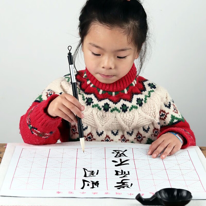 阡囤 玉水湖小学生毛笔初学毛笔字书法初学者入门套装水写布练字专用