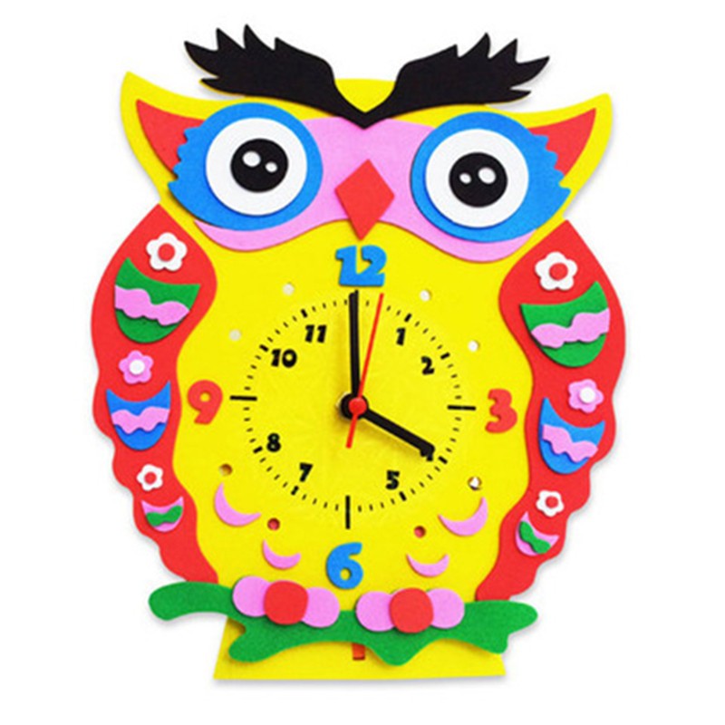 前氧儿童手工制作钟表材料包小学生钟表模型教学创意diy设计钟饰材料