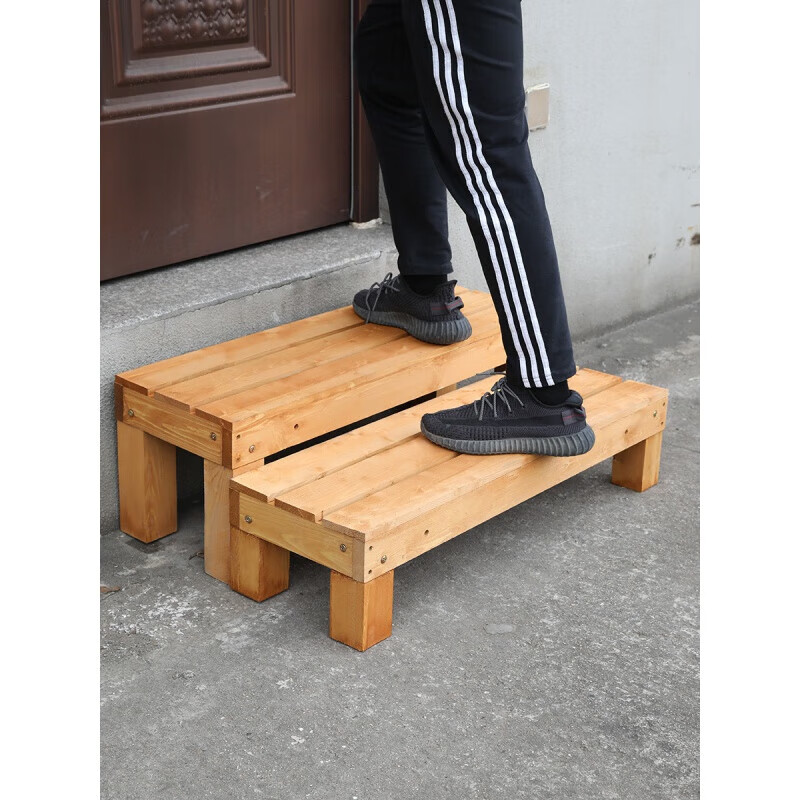 阡翌芝士分子踏步梯防腐木楼梯踏步板浴室实木家用台阶脚踏阳台增高踩