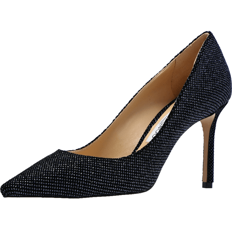 JIMMY CHOO女士高跟鞋炭黑色 ROMY 85 GVE BLACK ANTHRACITE 37.5