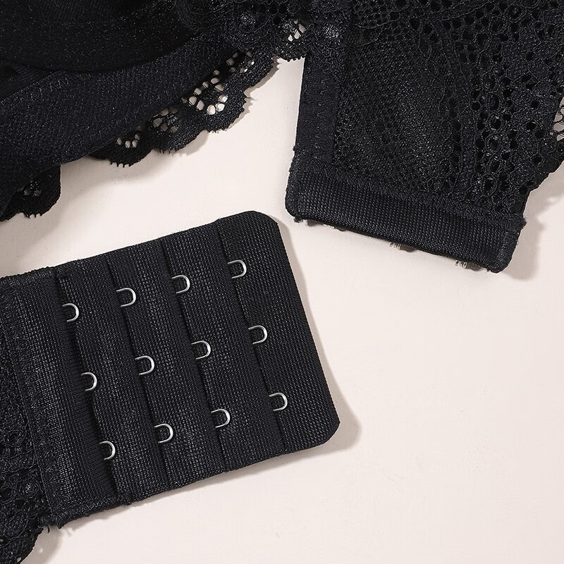 夏.娃.之.秀背心内衣胖mm美背奶罩蕾丝大胸显小全罩杯包容品牌乳胶文胸3770 黑色 80A /36A(上薄下厚杯约3CM)