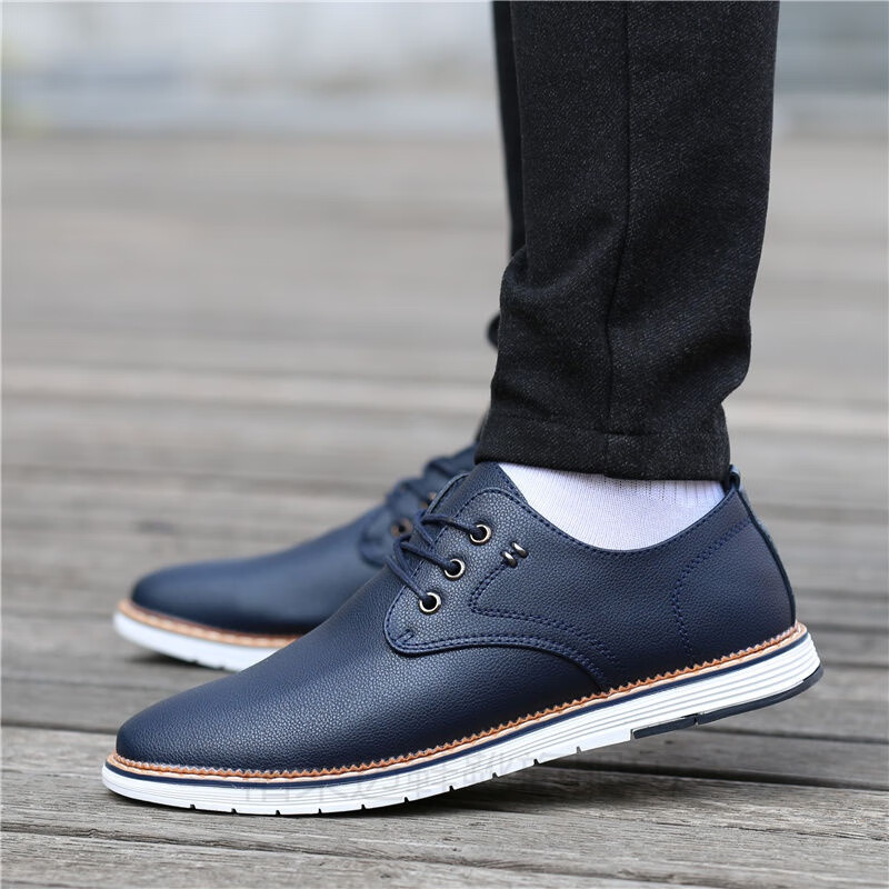 上班穿的皮鞋男年轻人正装鞋男士商务配西装的鞋子韩版潮流透气百搭