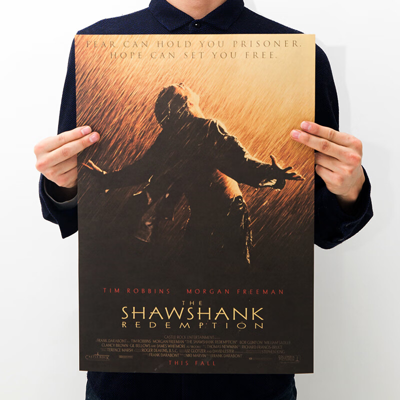 经典电影海报】复古牛皮纸装饰画酒吧宿舍墙文艺贴画 肖申克的救赎143