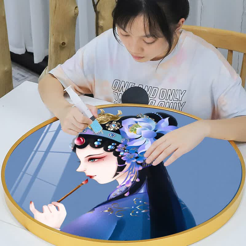 琴棋书画新款5d钻石画满钻京剧花旦客厅玄关国潮手工点贴钻古风钻石绣