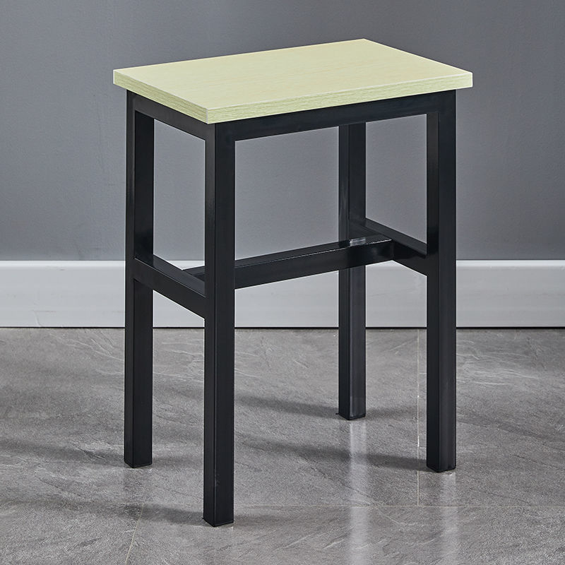 凳子餐凳工厂宿舍学生凳培训桌椅家用成人高凳 黑腿方凳 白橡色 直角