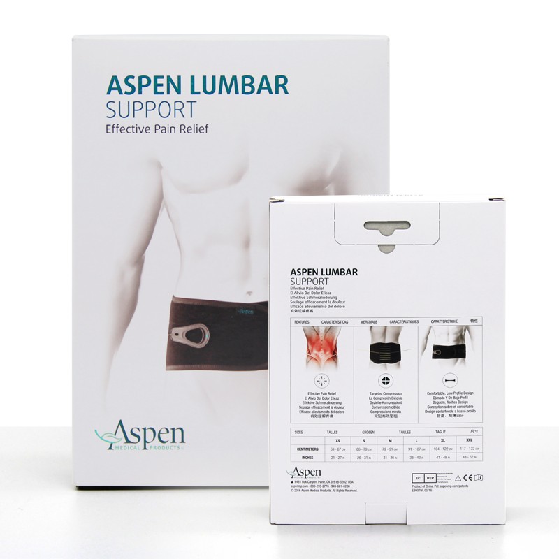 爱斯本 进口腰间盘突出夏季轻薄款护腰带腰椎固定器腰带ASPEN LUMBAR L 黑色