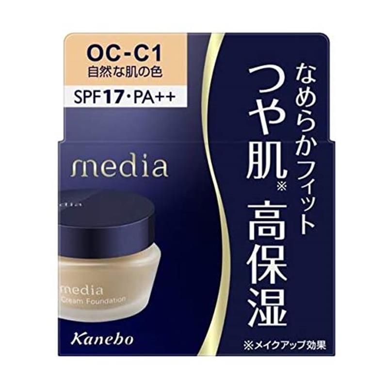 嘉娜宝（Kanebo）【日本直邮】嘉娜宝media媚点保湿粉底霜粉底液膏女遮瑕提亮 OC-C1亮肤色(适合一般肤色) 25g