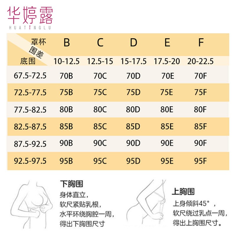 华婷露(Huatinglu) 法式内衣女超薄大胸显小无钢圈文胸三角杯性感美背聚拢胸罩 宛碧款-星空蓝 90C