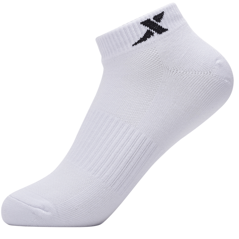 特步（XTEP）男袜春夏新款短袜男子舒适运动健身弹性耐穿袜子男 白色 均码3双装