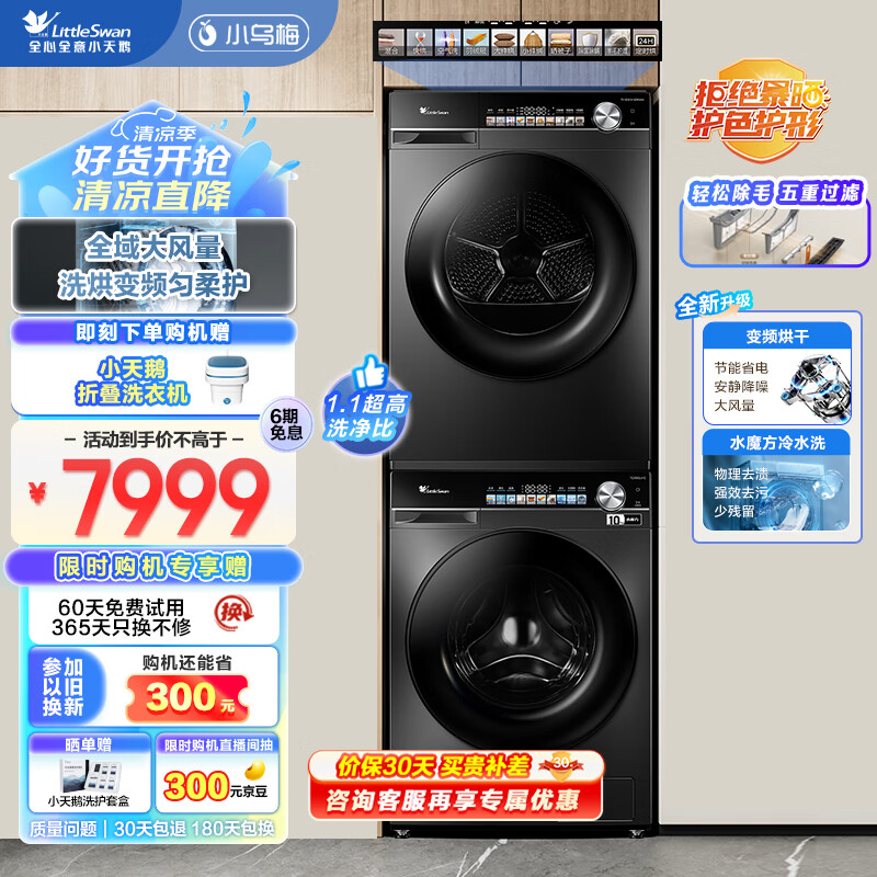 小天鹅10KG洗烘套装TG100LVIC+81MAX滚筒洗衣机靠谱吗?体验一说真实感受