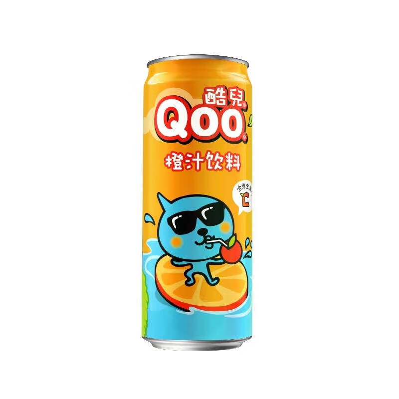 美汁源酷儿橙汁汽水 310ml*12罐 罐装整箱 果汁果味饮料 橙汁饮料310
