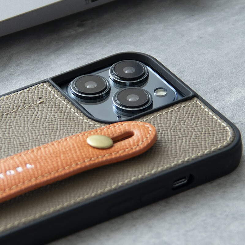 花虎(HANATORA)苹果17/16Promax手机壳新款日式真皮iPhone15pro高端全包防摔腕带挂绳带支架卡包男款女生简约Air 【白色】配挂脖绳 iPhone 16 Pro Max