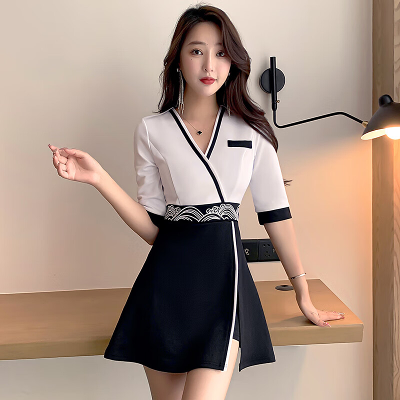 camalgori采耳师工作服足浴技师女养生足疗衣服spa按摩工服柔式气质装