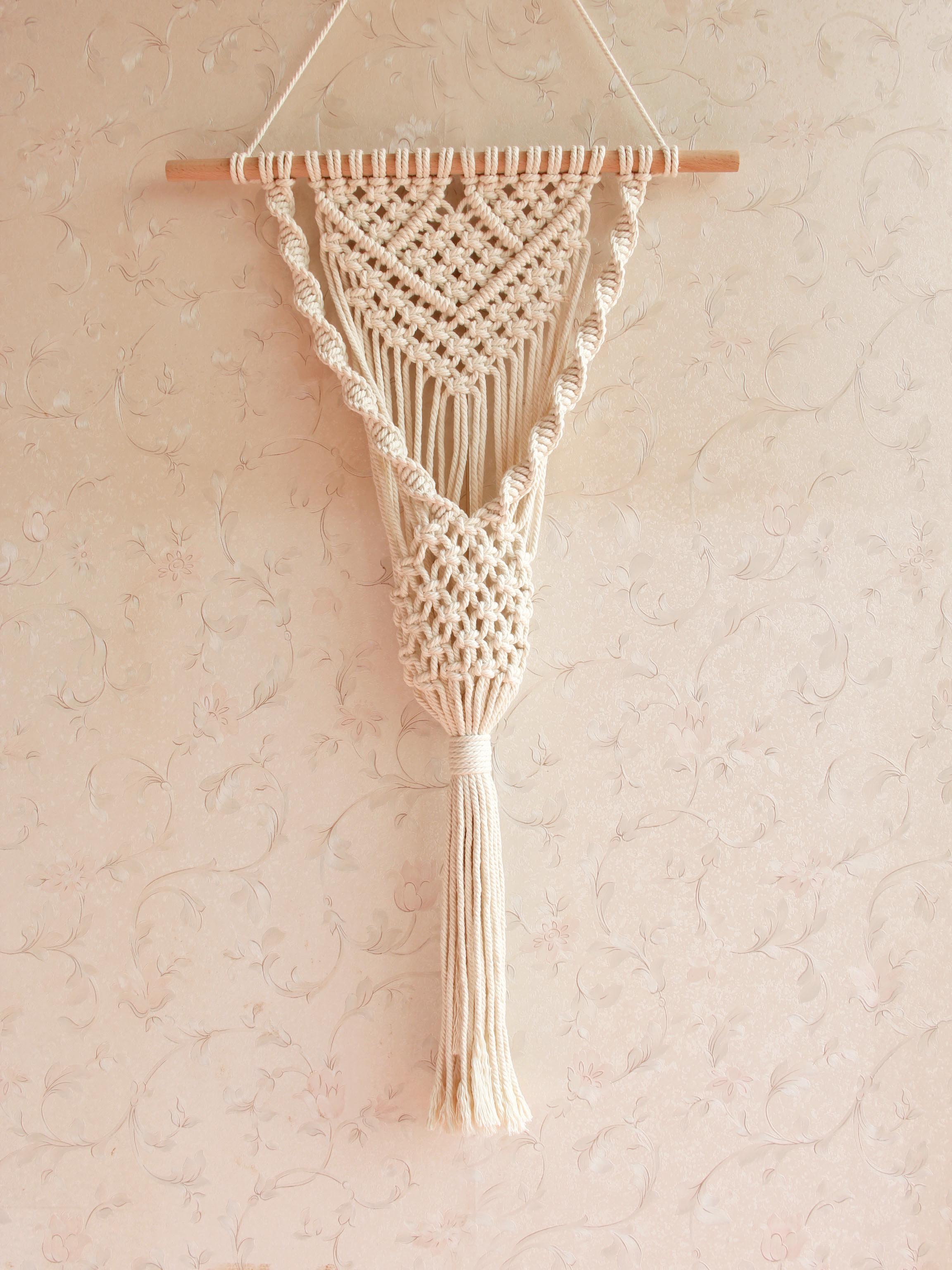 辉客映上手工编织干花篮挂毯挂兜花兜diy材料包波西米亚家居墙面收纳