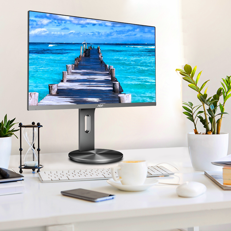 AOC 27英寸 4K高清 IPS广视角 微框 99% sRGB 商用办公节能 低蓝光不闪旋转升降PS4液晶显示器 U2790PQU