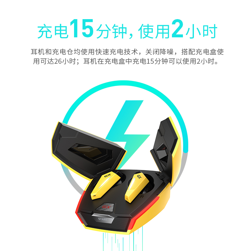 漫步者(EDIFIER)HECATE GX07真无线降噪低延时蓝牙游戏耳机 主动降噪 游戏音乐运动 通用黑鲨红魔华为 兰博黄
