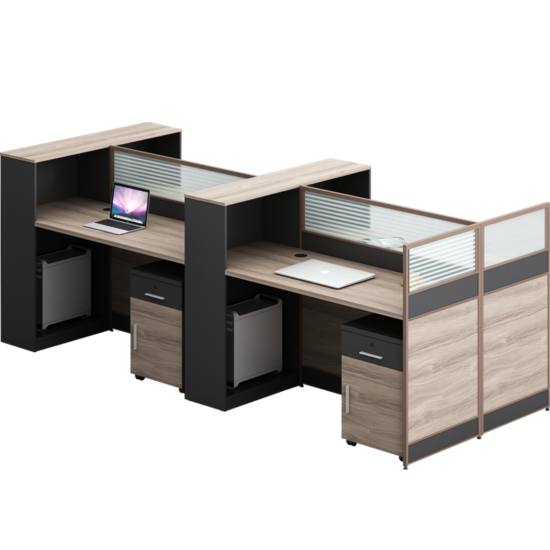 kuoson 办公桌组合卡座四人职员工办公电脑桌实验室屏风工位（含活动柜）3020*1200*1100