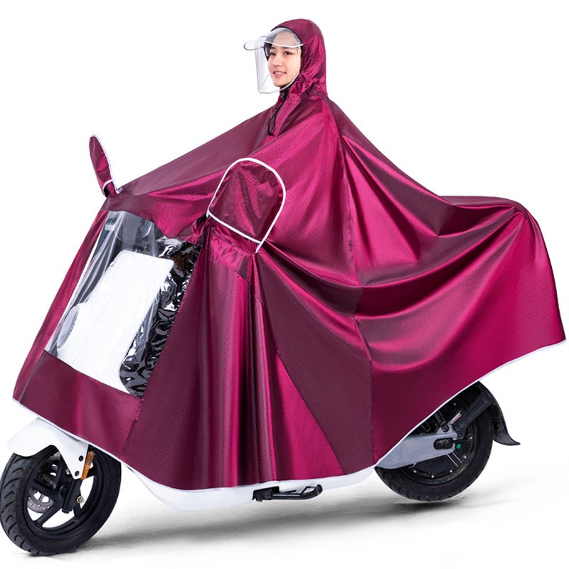 太空（TaiKong）雨衣电动车提花雨披电动电瓶车加大加厚遮脚摩托骑行成人单人男女士加大雨衣遮脚雨披 深红（有镜套） XXXXL怎么看?