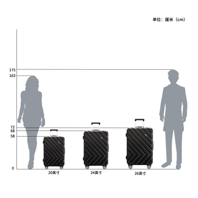 凌秀(president)President铝框万向轮拉杆箱男女托运磨砂防刮学生登机行李旅行箱 香槟金 20英寸