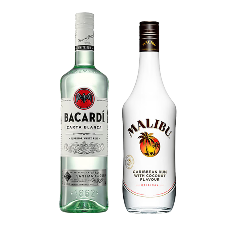 百加得百加得(Bacardi) 洋酒白朗姆莫吉托 基酒調(diào)酒 烘焙750ml 年貨送禮 750mL 2瓶 椰林飄香
