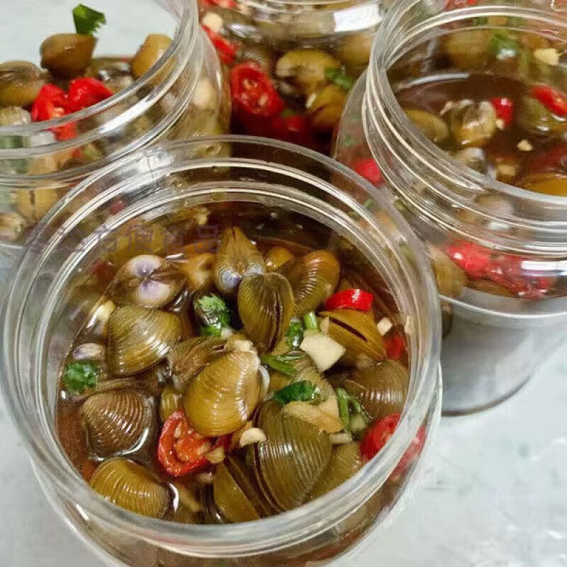 春锦秋鲤生腌海鲜潮汕 潮汕特产生腌海鲜下酒料河蚬腌制黄蚬子鲜 咸香