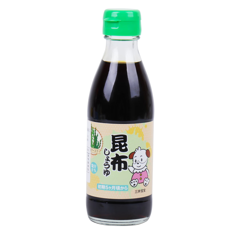 三井宝宝日本原装 昆布酱油调味汁天然食材减盐工艺健康美味酱油200ml/瓶 1箱（12瓶）