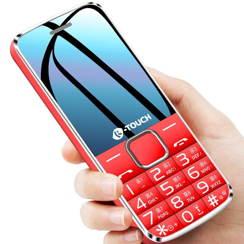 天语（K-Touch）老人手机 直板按键 大字大声 超长待机 老年手机 学生备用功能机移动/联通2G 红色
