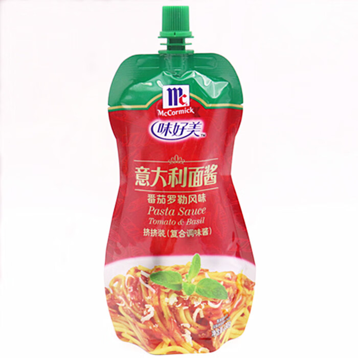 味好美意大利面酱番茄和罗勒风味230g挤装番茄肉酱披萨酱 意大利面酱