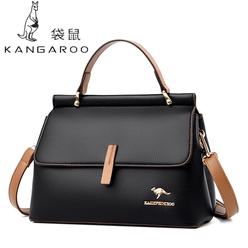 袋鼠(kangaroo)轻奢品牌包包新款真皮女包单肩包大容量妈妈斜挎手提包