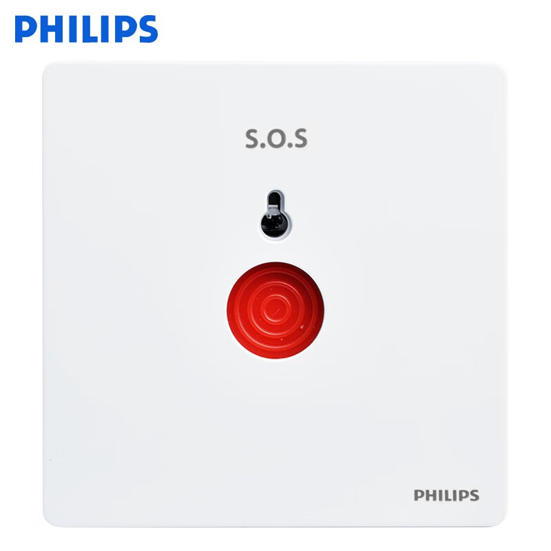 飞利浦(philips)开关插座系列白色墙壁电源防盗报警器86型呼叫开关