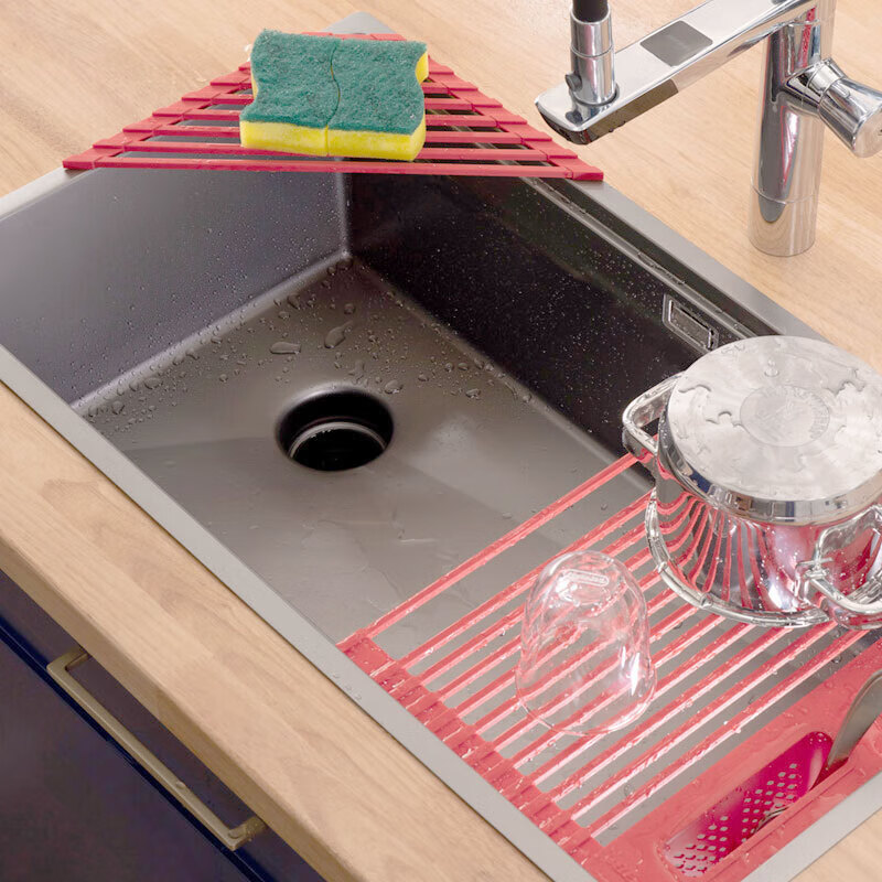 贝克巴斯（becbas）垃圾处理器专用一体集成无缝水槽304不锈钢不锈钢大单槽780*450 304不锈钢（780*450）