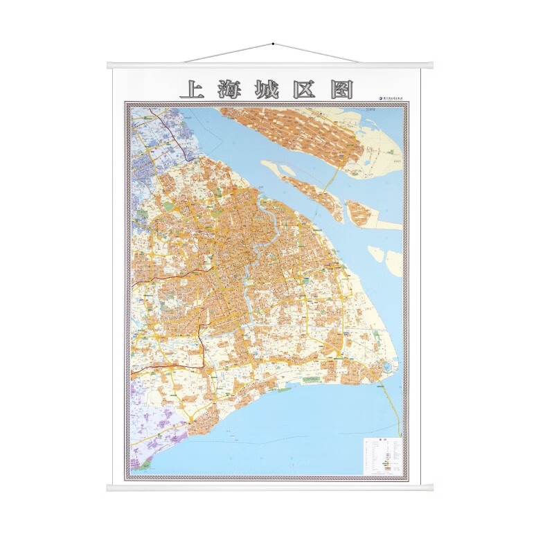 【高清双面版】2021年全新版上海市地图挂图 上海市城区地图挂图 正