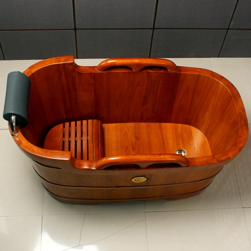 letaotao 泡澡桶成人恒温加热洗澡桶进口橡胶木材质家用沐浴盆洗浴桶