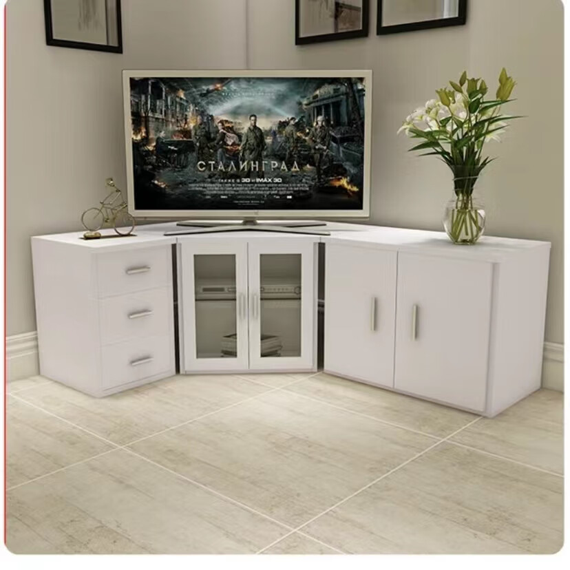 秋佳转角电视柜转角电视柜墙角组合柜客厅卧室简易落地柜玻璃门角柜小