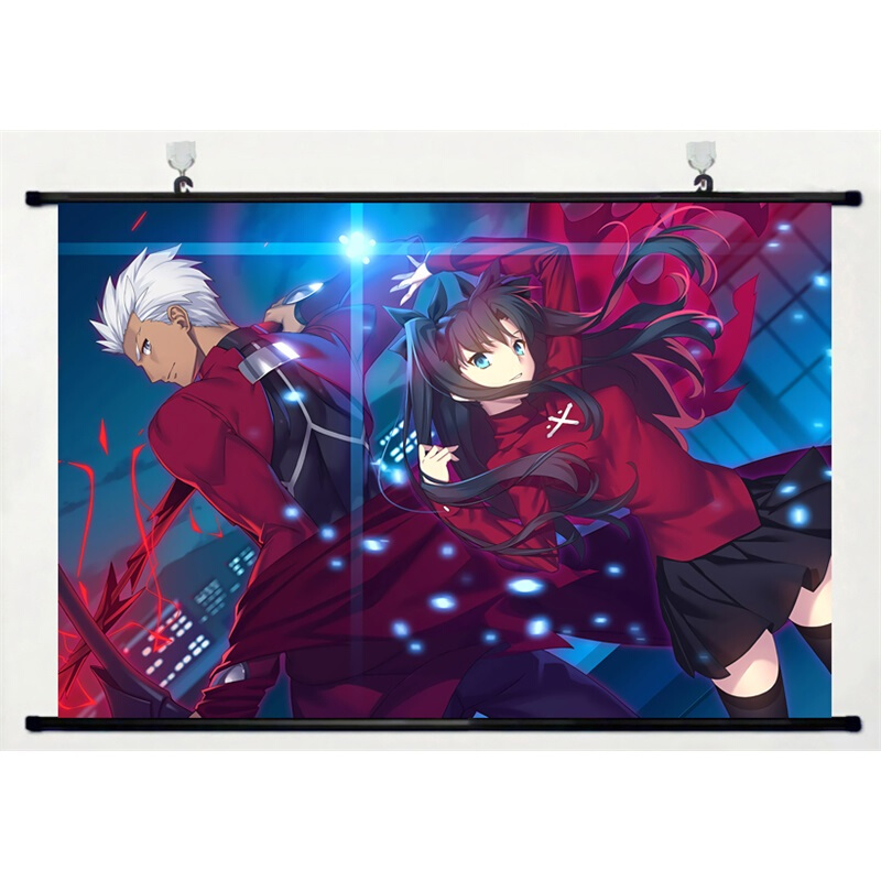 fate heaven's feel无限剑制saber远坂凛间桐樱动漫卷轴挂画布