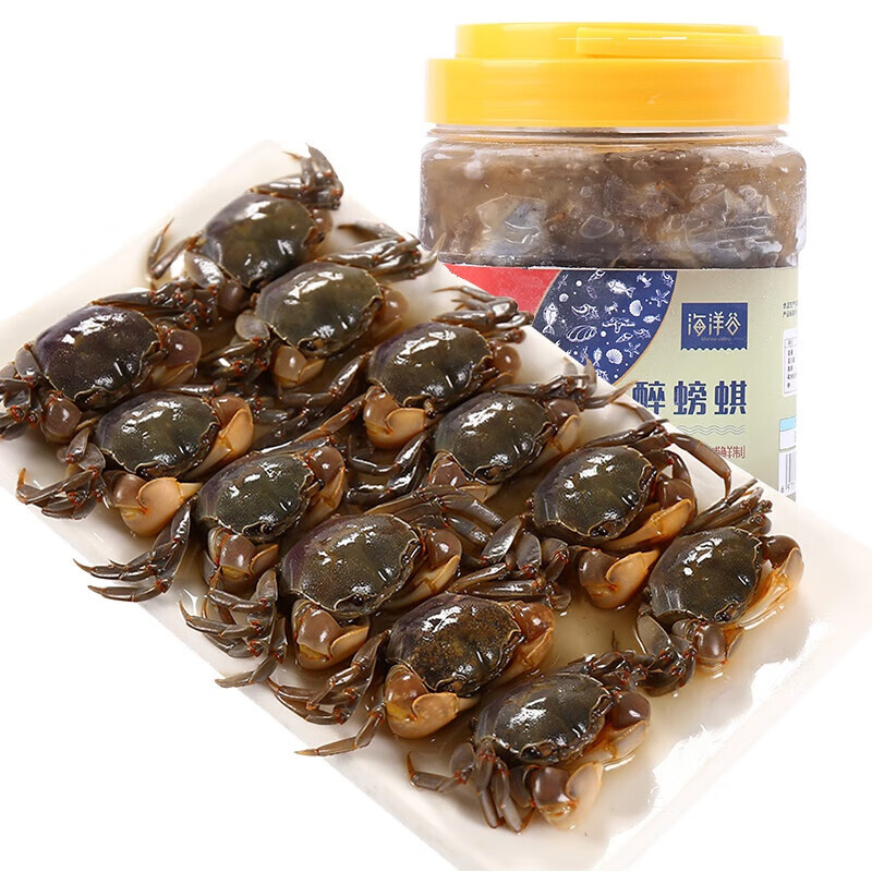 海洋谷(marine valley)宁波海鲜特产醉螃蜞900g醉蟹蟛蜞咸蟹呛蟹白玉