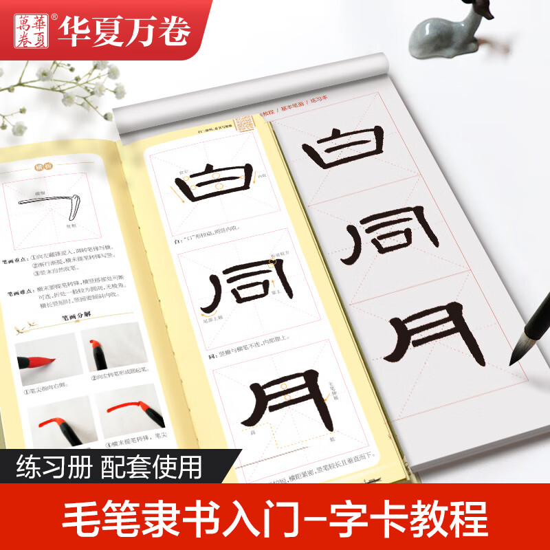 华夏万卷 毛笔隶书入门练字帖近距离临摹字卡教程隶书毛笔控笔训练
