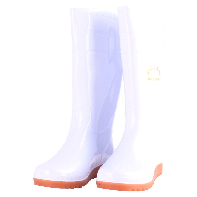 成楷科技 CKF-X005 PVC白色食品鞋 耐油 耐酸碱雨靴高筒雨靴44码
