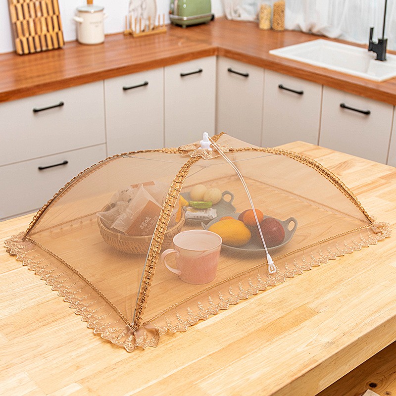 饭菜罩子盖菜罩防苍蝇可折叠餐桌罩剩菜防尘菜罩大号饭罩家用遮菜盖伞