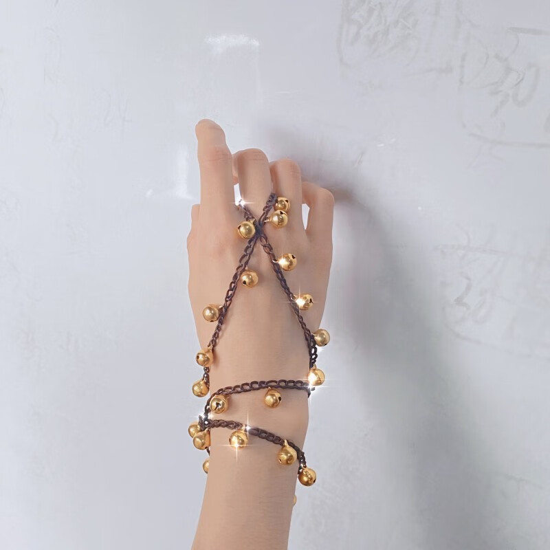 quamer创意民族风舞蹈铃铛一体长绳围绕手链复古个性简约铃铛手链