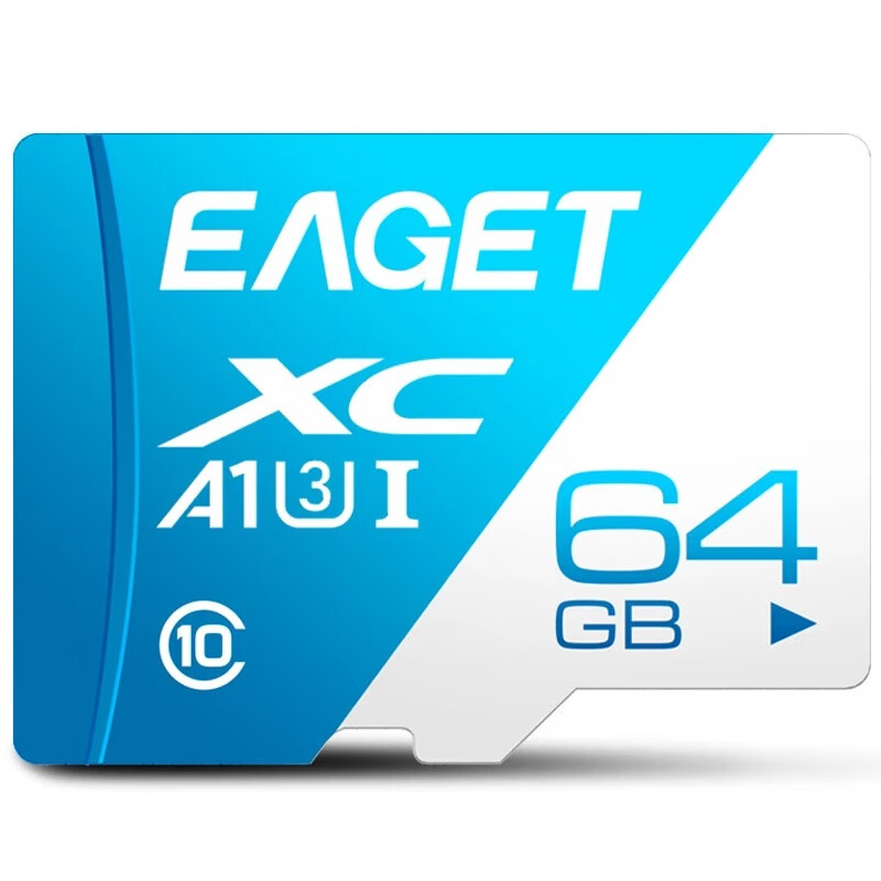 忆捷(EAGET)监控内存卡64gb记录仪高速存储卡监控摄像头车载通用卡 64GB TF卡(广泛兼容)蓝色