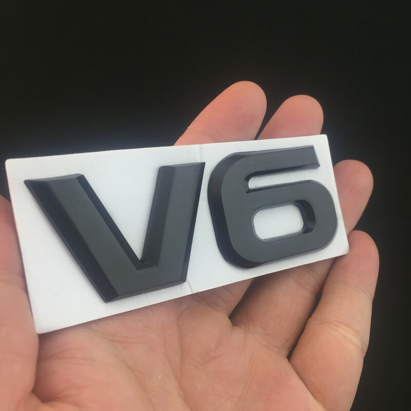允和美汽车v6车标v8大排量标志改装金属贴标3d立体车尾标贴车身装饰标