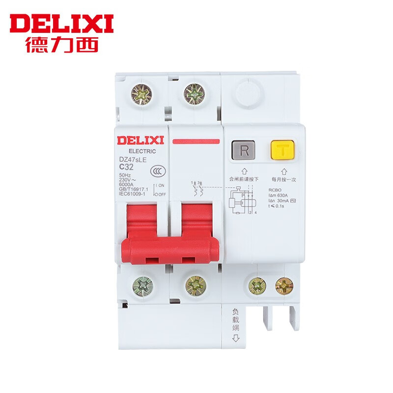 德力西电气（DELIXI ELECTRIC） DZ47SLE-63-2P-C32-30mA 小型漏电保护断路器 漏保空气开关