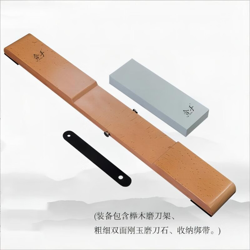 拿铁铁器手工锻打家用菜刀具合手可拍打专业级切菜刀切片刀砍骨刀 文武双刀(H2级)+磨刀装备+底座