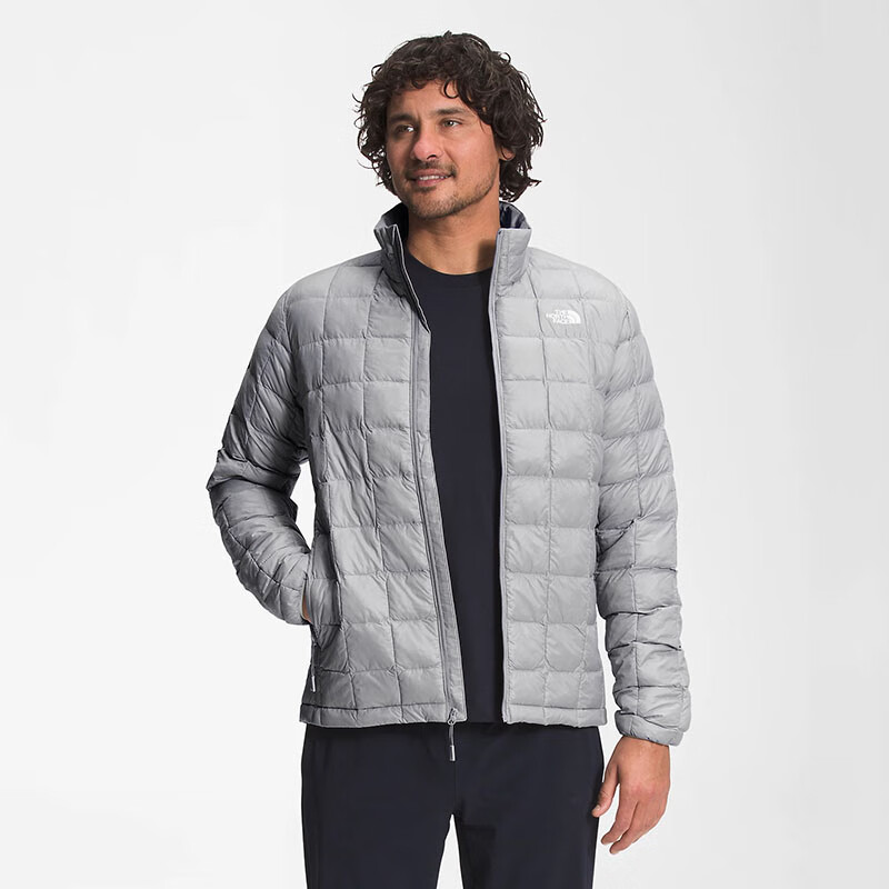 北面（The North Face）男装棉衣棉服 ThermoBall Eco 2.0 立领防风轻量保暖夹克外套 Meld Grey 融合灰 S