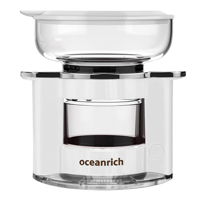 欧新力奇（oceanrich）自动滴漏 便携美式咖啡机 方便小型旋转手冲萃取机 杯壶 歐 本真 S2凝脂白