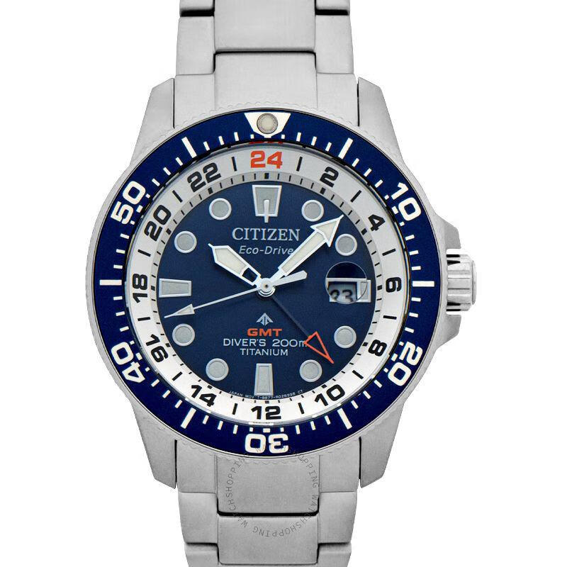 西铁城citizen男子腕表eco-drive eco-drive 蓝色表盘钛男士手表 bj