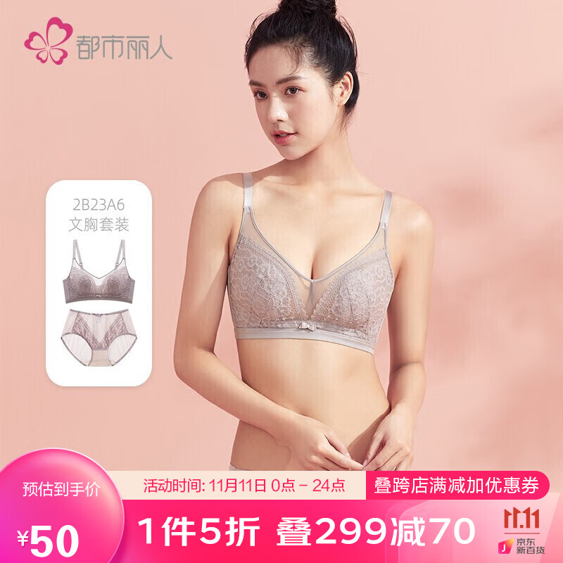都市丽人品质内衣:女性感蕾丝聚拢大胸文胸套装购买趋势与历史价格